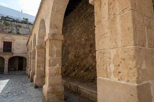 Ibiza, Spain . 2022 04 13 Old walls in the Dalt Vila neighborhood photo