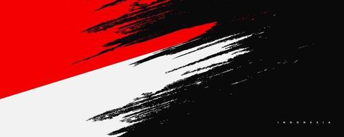 Indonesia Flag with Brush Concept. Flag of Indonesia in Grunge Style vector