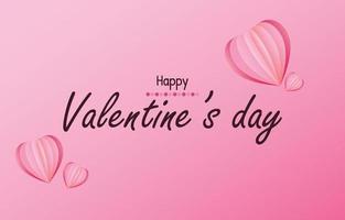 fondo del concepto del día de san valentín. ilustración vectorial dulces corazones cortados en papel rojo y rosa con marco de corazón blanco. linda pancarta de venta de amor o tarjeta de felicitación vector