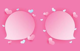 speech bubble background frame decorated with bright pink hearts, valentines day concept, couple, mother's day, free space love wallpaper illustration vector. vector