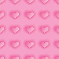 Heart seamless pattern background with shadow on pink background, valentines day concept, couple, love, gift wrap vector