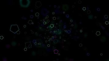 CG geometric technology concept on black background. Computer graphic abstract design art wallpaper video