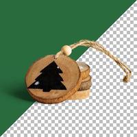 Wooden christmas ornament with handler isolated photo