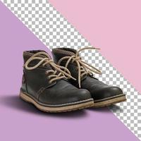 Isolated brown leather boots photo