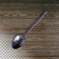 Silver dessert spoon cutlery on transparent background photo