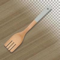 Wooden Spatula On A transparent Background with colored handled photo