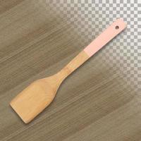 Wooden Spatula On A transparent Background with colored handled photo