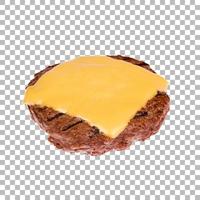 isolated patty with sliced cheese photo