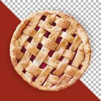 Close up view red apple pie isolated photo