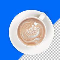 Isolated hot coffee latte on white cup photo