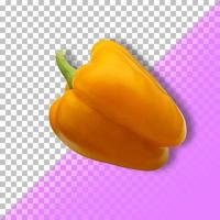 Fresh orange paprika with transparent background PSD photo