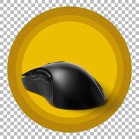 Close up view black gaming mouse on transparent background photo