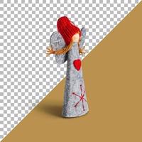 Close up view winter christmas puppet toy isolated photo