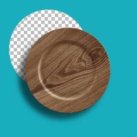 Hand made wooden plate isolated photo