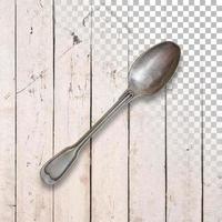 Silver dessert spoon cutlery on transparent background photo