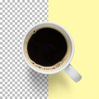 Isolated closeup view of white coffee mug photo