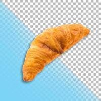 Close up croissant isolated on transparent background. photo