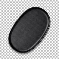Empty oval roasting or baking pan, isolated on transparency. photo