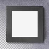 Isolated horizon blank photo frame on the wall