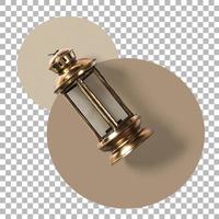 Close up view vintage lantern isolated photo