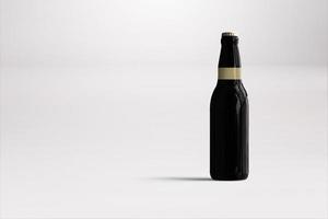 maqueta de botella de cerveza aislada - etiqueta en blanco, concepto de oktoberfest. foto