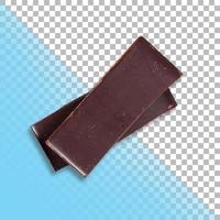 Top up view two chocolate bars on isolated background. photo