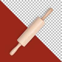 Kitchen wooden Roller pin isolated photo