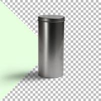 Close-Up Of metal container Against transparent Background photo