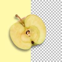 Isolated half green apple on transparent background. photo