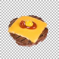isolated patty with sliced cheese photo