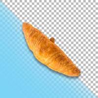 Close up croissant isolated on transparent background. photo