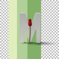 Isolated letter with red rose photo