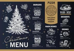 Christmas menu. Hand drawn illustration. Sketch illustration. Vector. vector