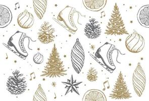 Christmas and New Year set. Hand drawn illustration. Vector. vector