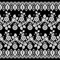 Old lace seamless pattern, ornamental flowers. Vector texture.