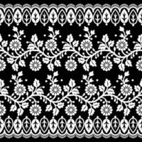 Old lace seamless pattern, ornamental flowers. Vector texture.