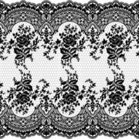 Old lace seamless pattern, ornamental flowers. Vector texture.