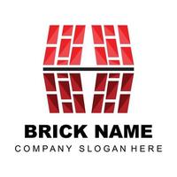 Brick Logo Design, Building Material Illustration, Construction Company Product Brand Icon vector