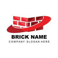 Brick Logo Design, Building Material Illustration, Construction Company Product Brand Icon vector