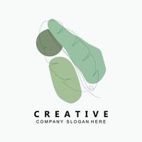 Leaf Background Logo Design, Vector Art Icons, In pastel colors