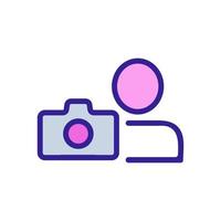 camera snapshot of man icon vector outline illustration