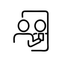 selfie man in mirror icon vector outline illustration