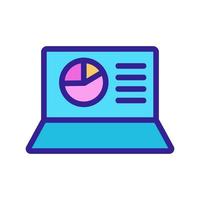 laptop and chart icon vector. Isolated contour symbol illustration