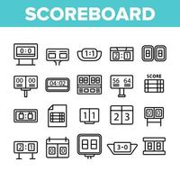 Scoreboard Game Tool Collection Icons Set Vector