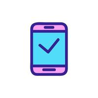 mobile phone icon vector. Isolated contour symbol illustration vector