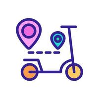 scooter gps mark way direction icon vector outline illustration