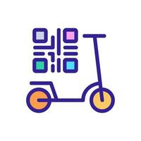 scooter sharing bar code icon vector outline illustration