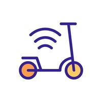 scooter and wifi mark icon vector outline illustration