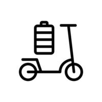 ilustración de contorno de vector de icono de batería de scooter electrónico