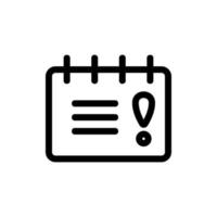 Calendar is an important vector icon. Isolated contour symbol illustration